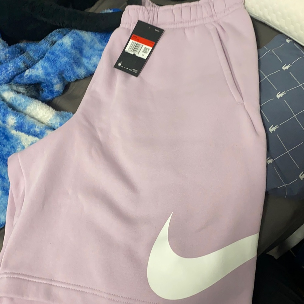 Brand new lavender or light purple Nike shorts! Size large BRAND NEW! Fire color